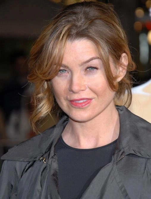 Ellen Pompeo at an event, facing the camera in a close-up portrait.